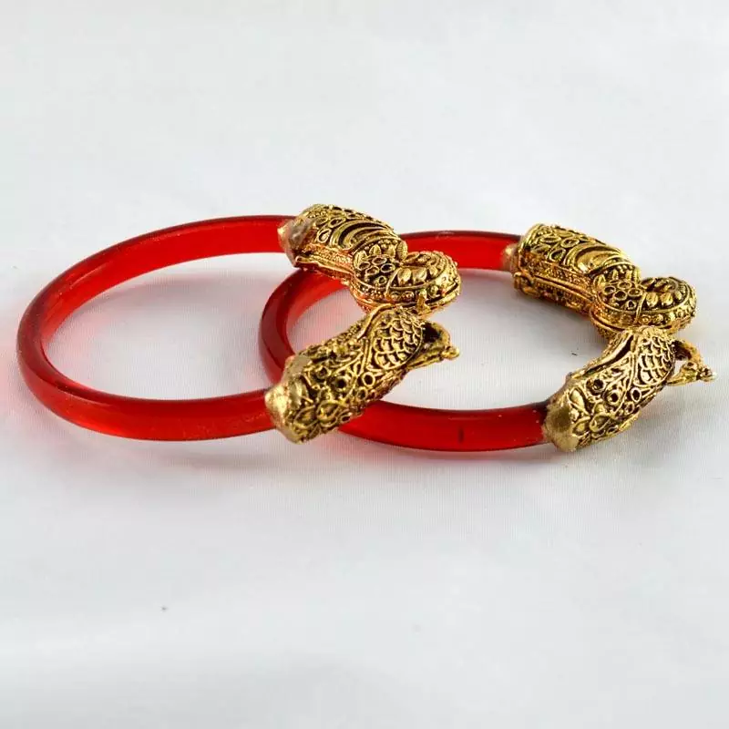 Preety Stretchable Bangles Trans Red
