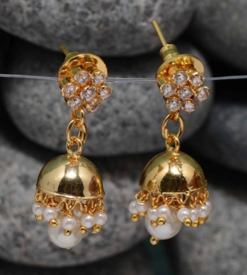 Gold gheru Copper jhumkas Alankruthi 1371165