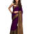 purple printed cotton saree With Blouse