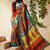 multicolor printed tussar silk saree With Blouse