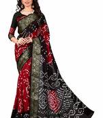 multicolor printed bandhani saree With blouse