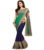 multicolor embroidered georgette saree With Blouse