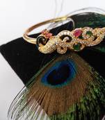 Georgeous Gold Plated Stones Peacock Bracelet