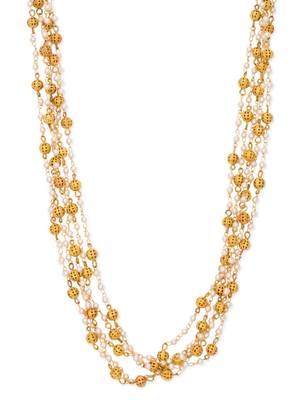 Pearls And Gold 5 Line Necklace 1