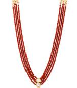 Tangerine Semi Precious Onyx And Uncut Kundan Necklace