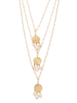 Gold Filigree Elegant Three Line Teenlada Necklace 1