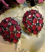 Royal Ruby Cz Stone Real Look Danglers