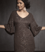 Brown Kurti with sequin work