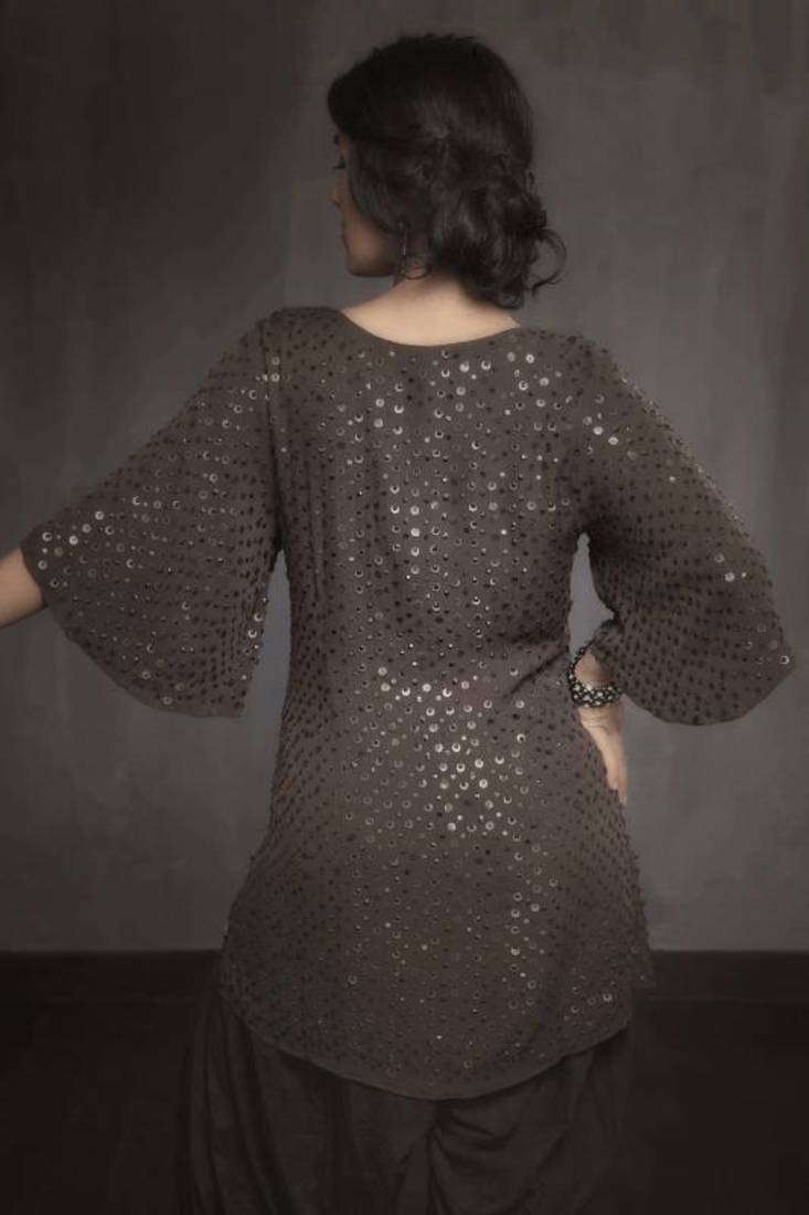 Brown Kurti with sequin work
