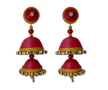 Handmade Red Paper quilling Jhumka 1