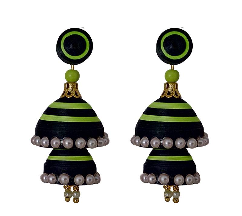 Handmade Multicolour Paper quilling Jhumka Akshata Koli 1381216