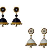 Handmade  Black and White Paper Jhumka Earring