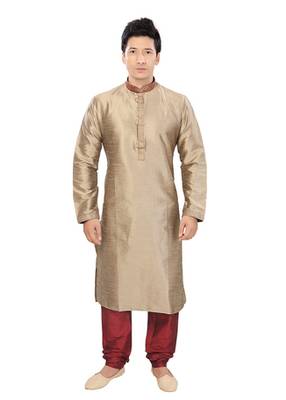 Grey Jacquard Plain Traditional Kurta 1