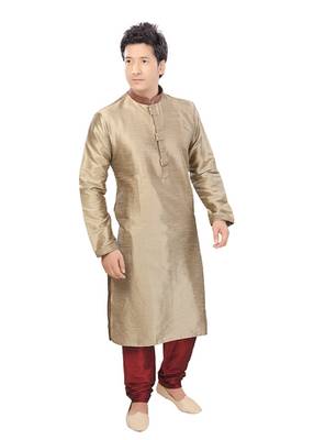 Grey Jacquard Plain Traditional Kurta 2