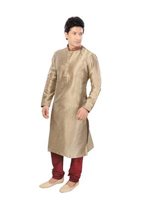 Grey Jacquard Plain Traditional Kurta 3