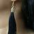 Black Long Satin Tassel Dangling Earrings