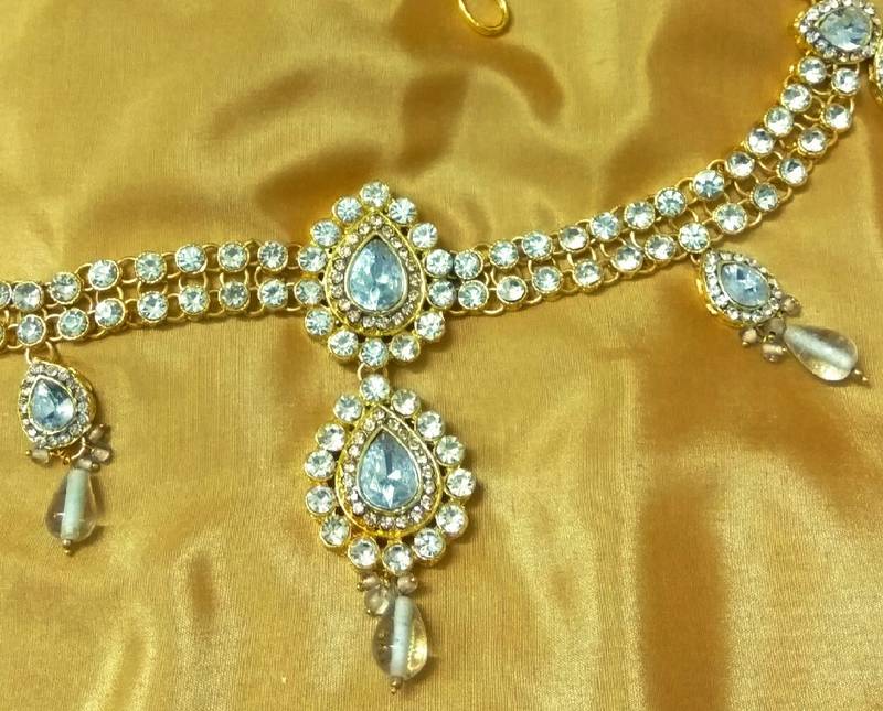 Amazing austrian diamonds white waist belt kamarband belly chain