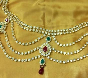 Designer Austrian Diamonds Multicolor Waist Belt Kamarband Belly Chain 2