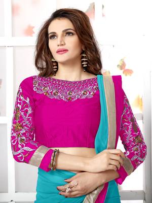Tan plain chiffon saree with blouse 6