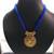 Dark Blue Thread Big Pendant Necklace Set