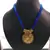 Dark Blue Thread Big Pendant Necklace Set