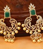 Awesome Designer High Gold Plated Party Wear Peacock Earrings