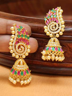 Awesome Designer High Gold Plated Party Wear Earrings 1