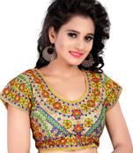 Multicolor cotton embroidery blouse fabric