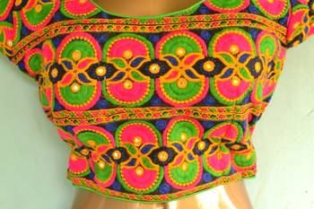 Multicolor cotton embroidered readymade blouse 1