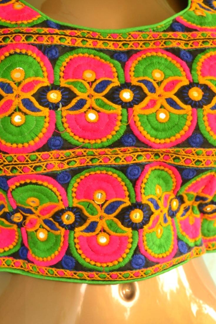 Multicolor cotton embroidered readymade blouse