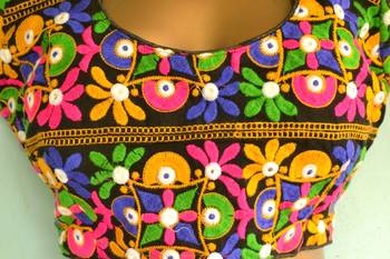 Multicolor cotton embroidered readymade blouse 1