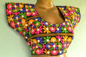 Multicolor cotton embroidered readymade blouse 2