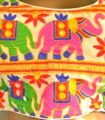 Multicolor cotton embroidered readymade blouse