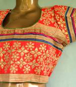 Multicolor cotton embroidered readymade blouse