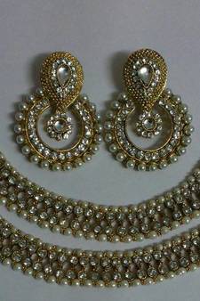 Designer Fancy Kundan Earings with Traditional Anklets