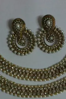 Designer Fancy Pearl Earings with Traditional Anklets