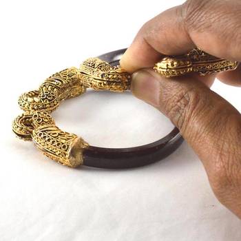 Acrylic Stretchable Bangles 21Cut Colour Maroon 2
