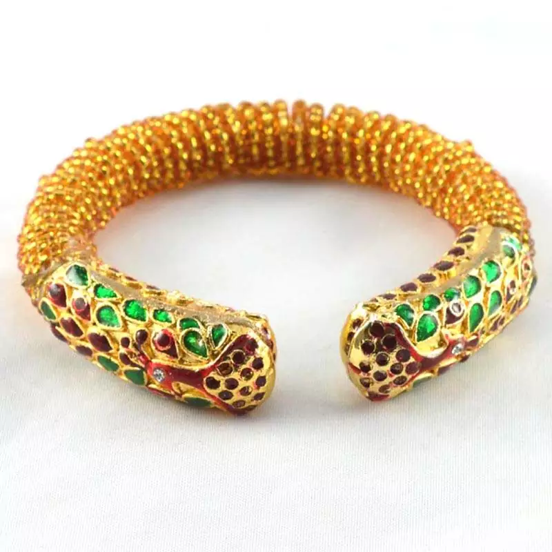 Beautiful Stretchable Moti Meenakari Bangles