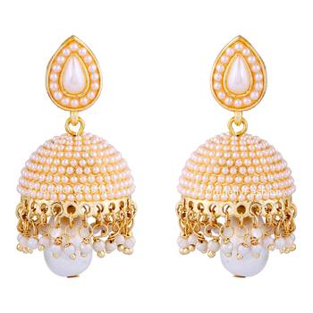 Crunchy Fashion Bollywood Inspired Traditional Party Wear Jhumka Earrings For Girls & Women 1