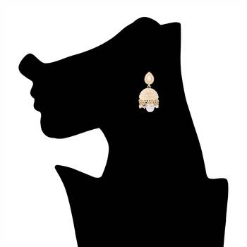 Crunchy Fashion Bollywood Inspired Traditional Party Wear Jhumka Earrings For Girls & Women 3