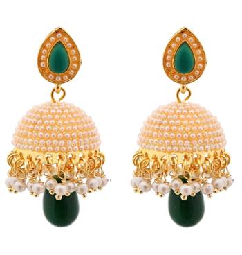 Crunchy Fashion Bollywood Inspired Traditional Party Wear Jhumka Earrings For Girls & Women 1
