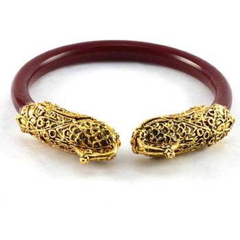 Acrylic stretchable bangles colour red 1