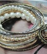 Heart and Pearl Charm Bangles