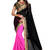 Black embroidered chiffon saree With Blouse