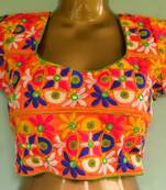 multicolor Kutch Embroidered Cotton Traditional Blouse