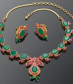 Ruby Emrald Stone Studded Necklace Set