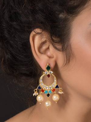 Gold Plated Kundan Earrings 2
