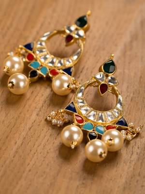 Gold Plated Kundan Earrings 3