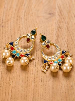 Gold Plated Kundan Earrings 1