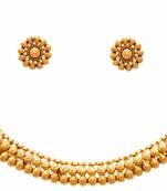 JFL - Traditional Ethnic Floral One Gram Gold Plated Designer Necklace Set 
